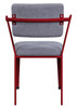 Shipping Container Red Metal Desk Chair back