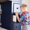 Baldwin Blue Twin over Full L Shaped Bunk Beds with Storage Chest Drawer Detail