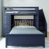 Baldwin Blue Twin over Full L Shaped Bunk Beds with Storage Front View Room