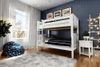 Anaya White Bunk Bed Twin over Twin Angled View Room 2