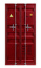 Shipping Container Red Metal Storage Cabinet front