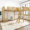 Hillcrest Natural Full Twin High Corner Beds shown with Panel Ends Room
