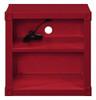 Shipping Container Red Metal Nightstand front