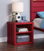 Shipping Container Red Metal Nightstand lifestyle
