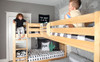 Darby Natural Queen over Queen with Twin XL Loft Bunk Beds Detail Room