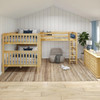 Darby Natural Queen over Queen with Twin XL Loft Bunk Beds End View Room