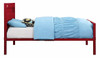 Shipping Container Red Twin Metal Bed Frame Side View