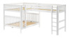 Darby White Queen over Queen with Twin XL Loft Bunk Beds No Mattresses