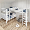 Darby White Queen over Queen with Twin XL Loft Bunk Beds Room