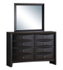 Manville Black 8 Drawer Dresser shown with Optional Manville Black Rectangle Mirror