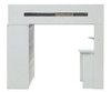 Cosmos White and Gray Twin Loft Bed with Desk and Storage Back View