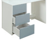 Cosmos White and Gray Twin Loft Bed with Desk and Storage Desk Drawer Detail