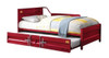 Shipping Container Twin Size Red Metal Daybed shown with Optional Twin Trundle