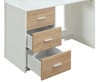 Cosmos White and Oak Twin Loft Bed with Desk and Storage Desk Drawer Detail