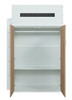 Cosmos White and Oak Twin Loft Bed with Desk and Storage Wardrobe Detail