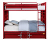 Shipping Container Full Size Red Metal Bunk Beds Front View