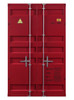 Shipping Container Twin Red Metal Bunk Beds Side View