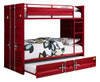 Shipping Container Twin Red Metal Bunk Beds