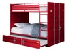 Shipping Container Full Size Red Metal Bunk Beds