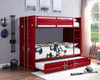 Shipping Container Twin Red Metal Bunk Beds Room