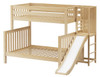 Casey Natural Kids Twin over Full Bunk Bed with Slide