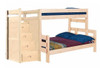 Jericho Unfinished Twin over Full Wooden Bunk Beds with Stairs
