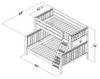 Lily White Twin over Queen Bunk Bed Dimensions