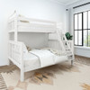 Lily White Twin over Queen Bunk Bed Left Side Angled View Room