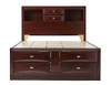 Manville Espresso Bookcase Bed with Storage Front View