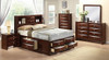 Manville Espresso Bookcase Bed with Storage Room