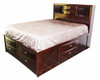 Manville Espresso Bookcase Bed with Storage Angled View