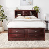 Manville Espresso Bookcase Bed with Storage Front View Room