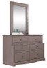 Tribeca Distressed Walnut 6 Drawer Dresser shown with Optional Tall Mirror