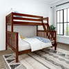 Theo Chestnut Twin over Queen Bunk Bed Left Side Angled View Room