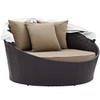 South Beach Patio Canopy Day Bed Mocha Retracted