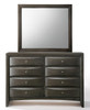 Manville Gray 8 Drawer Dresser shown with Optional Manville Gray Rectangle Mirror