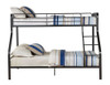 Weaver Gunmetal Twin over Queen Bunk Bed Front View