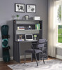 Shipping Container Gray Metal Desk Chair shown with Optional Gray Metal Desk