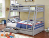 Harlow Gray Bunk Beds with Storage twin over full size in room