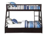 Trevor Espresso Twin over Queen Bunk Bed with Drawers Front View