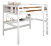 Lily White Queen Loft Bed with Desk