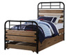 Ryder Antique Oak Twin Size Bed shown with Optional Twin Trundle