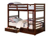 Seymore Dark Walnut Bunk Beds with Storage twin size