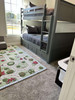 Moreno Grey Queen over Queen Bunk Bed shown with Optional Short Vertical Ladder and XL Storage Trundle Customer Room