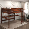 Theo Chestnut Queen Loft Bed with Desk Left Angled View Room