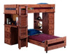 Henderson Mahogany Twin XL over Twin XL Loft Bed with Desk and Storage