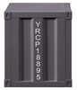 Shipping Container Gray Metal Nightstand Side View