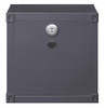 Shipping Container Gray Metal Nightstand Back View