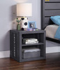 Shipping Container Gray Metal Nightstand Room