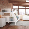 Lily White Twin XL over Full XL Bunk Beds Left End View Room
